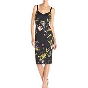 TED BAKER LONDON Lisa Oriental Black Floral Midi Dress